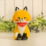 羊毛フェルト　三色きつねさん(黄色)