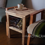 43.Side Table アイアンバスケット付き サイドラック/サイドテーブル/テーブル/ソファテーブル