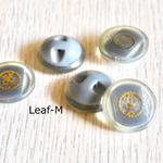 【Vintage】グレー 三つ葉 ビンテージボタン(2個)