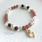 モスコバイトとガーネットの秋色ブレスレット