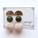 【再販】ジオメトリック×ファー 大ぶりピアス・イヤリング