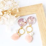 ドライフラワーのつやつやピアス＊