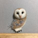 羊毛のメンフクロウブローチ