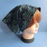 猫ねこ　ギャザー入りバブーシュカ・三角巾