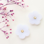 ふんわりお花♡ラベンダー　ピアス/樹脂ノンホールピアス（イヤリング）large