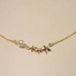 星の3連パールネックレス