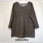 soleilプルオーバー　ジャズネップ起毛コットン混　チュニック丈