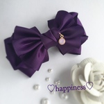 ♡happy dress ribbon♡バレッタ♡プラム♡再販13
