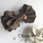 ♡happy dress ribbon♡バレッタ♡オリーブブラウン♡再販9