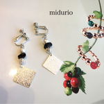 saleクールなメタルビーズイヤリング ピアス