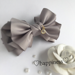 ♡happy dress ribbon♡バレッタ♡シルバー♡再販11