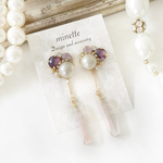 ピンクベリーSwarovski♡ロングスティックピアス