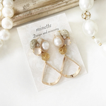 アンティークSwarovskiビジュー♡トライアングルピアス