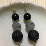 大人カッコイイ！ブラック大ぶりピアス・イヤリング♡