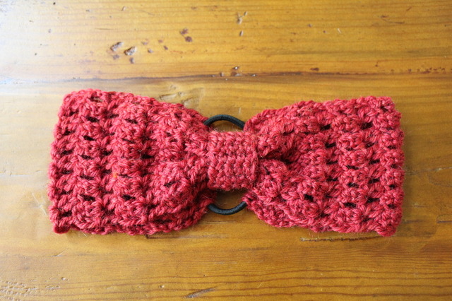 毛糸のヘアバンド あか ハンドメイドマーケット Minne