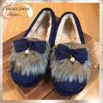 【22.5～24.5cm】ファーモカシンシューズ/nv