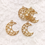 ５個♡ぷっくり月型透かしパーツチャーム♡