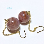 Agate. ボツワナアゲートロングピアス