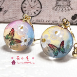 花蝶の珠　イヤリング/ピアス*（赤色）