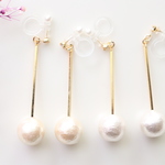 cottonpearl rod♡　ゆれるピアス/樹脂ノンホールピアス（イヤリング）