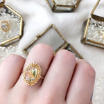  1st企画【おねがいテレパシー ring】yelloworange type 小花のアンティークring