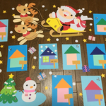 ☆大きな壁面飾り☆早く来てサンタさん お家を作ろう プレゼント クリスマスツリー 冬 幼稚園保育園施設病院
