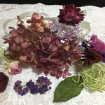 花材 高価な秋色大人パープルボリュームセット