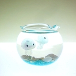 ぷちアクアリウムくらげちゃん　金魚鉢とクラゲ　２匹タイプ