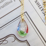 Vintage Multi Color Mix インタリオガラス　葡萄　ネックレス