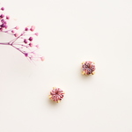 【アウトレット】一粒pink♡　ピアス/樹脂ノンホールイヤリング　ピンク6mm　2粒セット