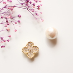 【sale】パヴェフラワーとコットンパール♡　ピアス/イヤリング