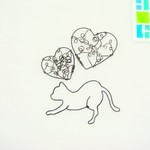 ～のび猫ハート💛～　　ワイヤークラフト壁掛け　　縦型ガーランド