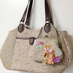 *訳アリ*　バイカラーウールバッグ　子鹿のがま口セット