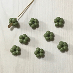 VINTAGE OLIVE GREEN KHAKI FLOWER SPACER BEADS