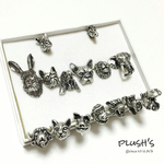 【1個1200円】動物ピアス　シルバーピアス   フレンチブル 犬 ウサギ  ライオン ゾウ ブタ トラ ネコ サイ カバ サル 