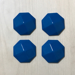 VINTAGE OCTAGON BLUE ACRYL CABOCHONS