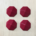VINTAGE OCTAGON WINE RED ACRYL CABOCHONS