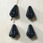 VINTAGE BLACK DESIGN DROP ACRYL BEADS