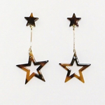 小さい星と大きい星のべっ甲のピアス