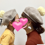 親子でぽんぽんベレー帽♡