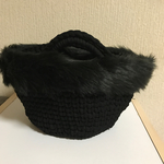 ズバゲッティで編んだファ付きバック