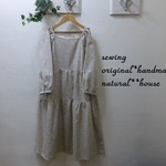 natural*(L)小花柄コーデュロイ3段ティアードOP