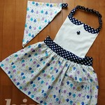 [再販]子供用 エプロン(ポケット)&三角巾 セット (棒キャンディ柄 ) 