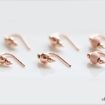 Rose gold filled 『ローズゴールドの小さな 2way ピアス - dainty』