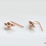 Rose gold filled 『ローズゴールドの小さな 2way ピアス 4mm- dainty』