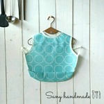 お食事スタイ  あわ ミントグリーン×ホワイト  Sany handmade