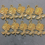 ハンドメイドパーツ♡antique gold rose charm