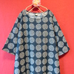 『期間限定！￥3,000引き！』【七分袖】小さなお花いっぱいのワンピース　紺　 