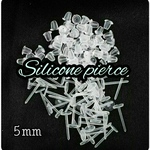 送料無料＊100個set＊樹脂ピアス 《 5mm 丸皿つき 》 ポストピアス