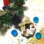 クリスマスリース型♡チョコドーナツバッグチャーム(シルバーカラー)